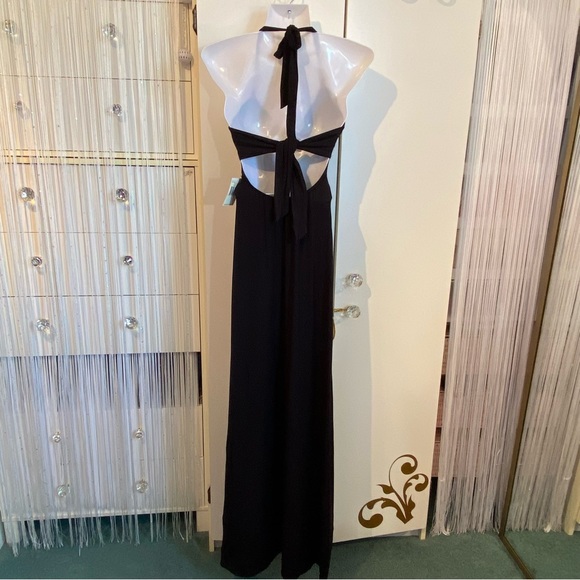 Guess Jeans Black Beaded Open Back Halter Maxi Dress NWT Size XS - Picture 3 of 16